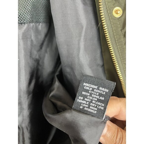 MISS LILI Lightweight Jacket Coat Zip Womens Petite Small Green Silky Tie Waist - Picture 4 of 12